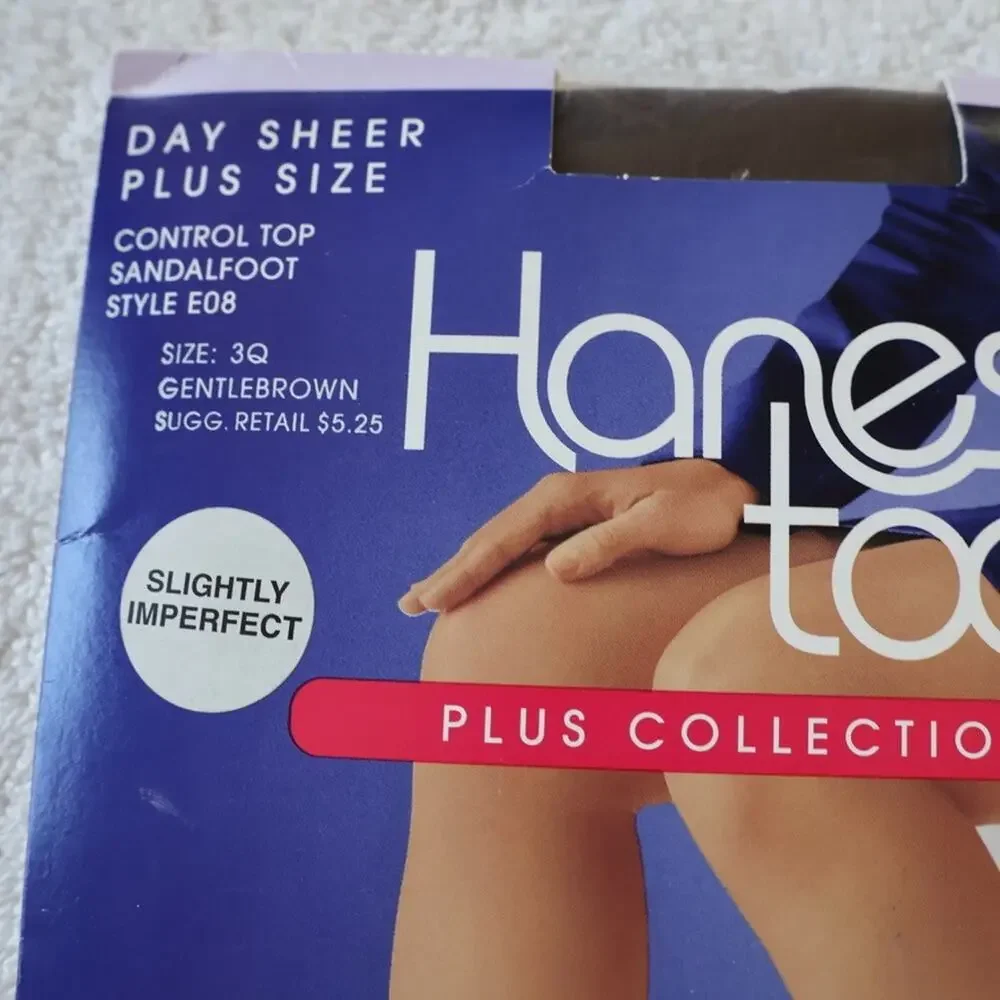 Hanes Too Plus Collection Pantyhose Plus Size 3Q Gentle Brown Control Top E08